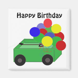 Imã Carrinho de Aniversário Feliz