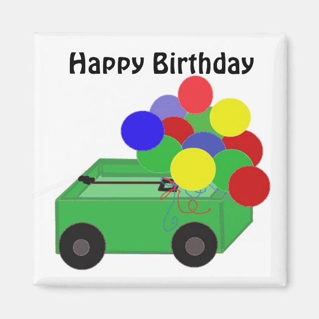 Imã Carrinho de Aniversário Feliz (Frente)