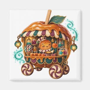Imã Carrinho de Doces de Maçã Caramelada de Halloween