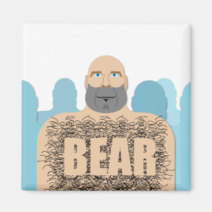 Imã Carrinho estilizado do homem urso careca musculoso