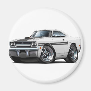Imã Carro 1970 Branco-Preto de Plymouth GTX