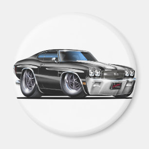 Imã Carro 1970 Preto-Branco de Chevelle