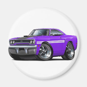 Imã Carro 1970 Roxo-Branco de Plymouth GTX