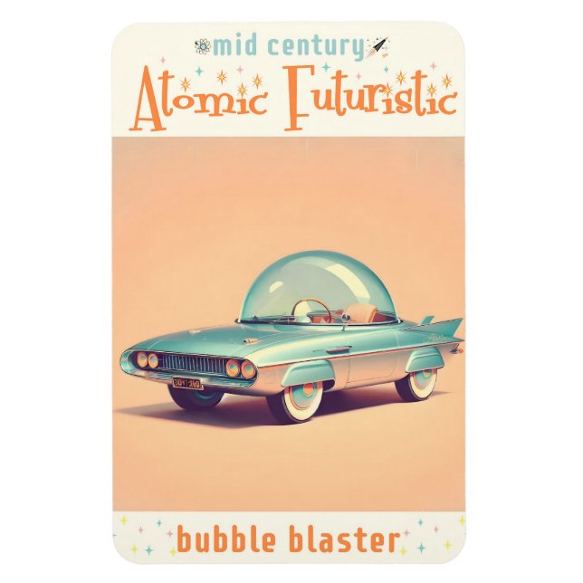 Ímã Carro Blaster de Bolha Futurista Atômico (Vertical)
