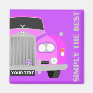 Imã Carro britânico clássico cor-de-rosa personaliza