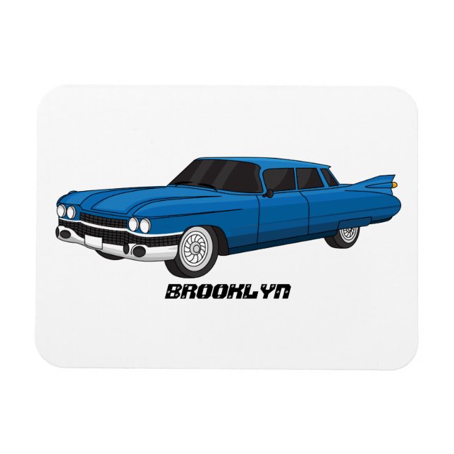 Ímã Carro clássico azul legal 1959 (Horizontal)