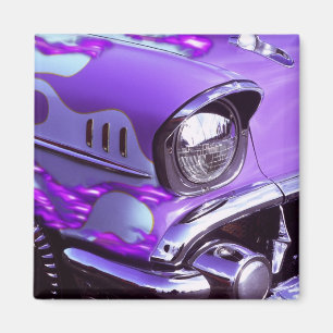 Imã Carro clássico: Chevrolet com capa flamejante