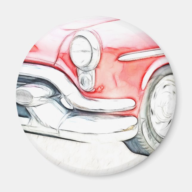 Imã Carro clássico vermelho (Frente)