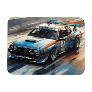 Ímã Carro de Corrida Azul esportivo