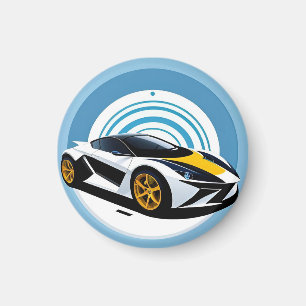 Imã Carro de Corrida com Design Dinâmico