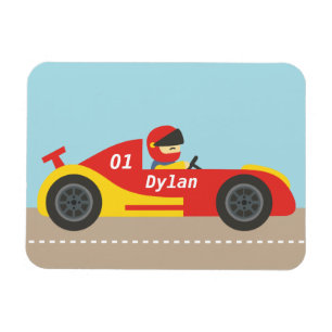 Ímã Carro de Corrida Fofo Para Meninos