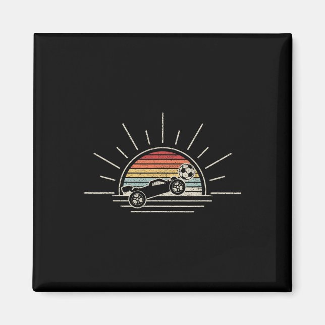 Imã Carro de Futebol de Foguete Retro (Frente)