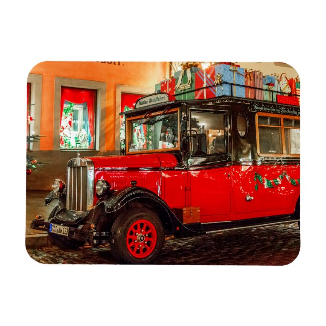 Ímã Carro de Natal com presentes (Horizontal)