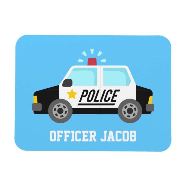 Ímã Carro de Polícia Clássico com Sirene Personalizado (Horizontal)