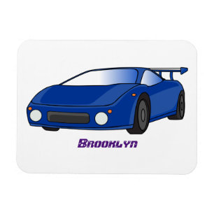 Ímã Carro desportivo azul com ilustração de airfoil