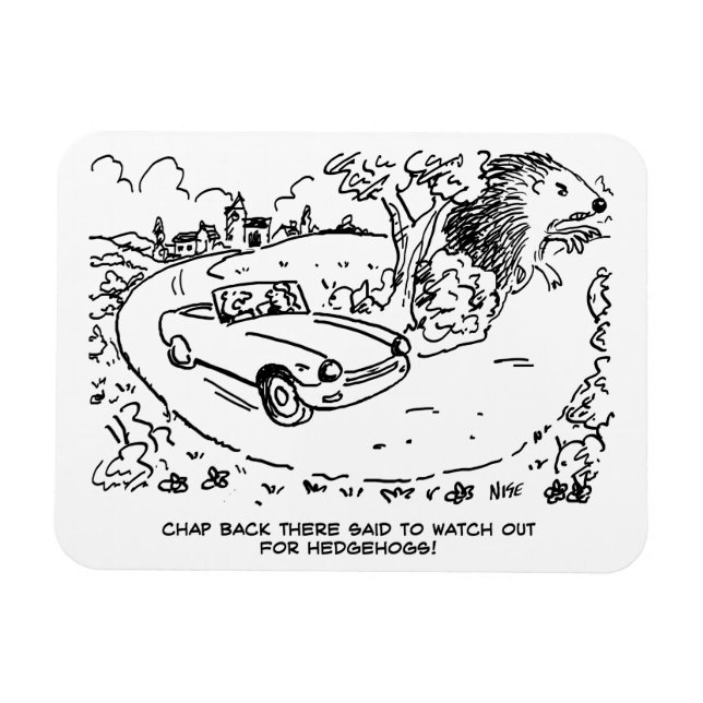 Ímã Carro desportivo em campo com porco (Horizontal)