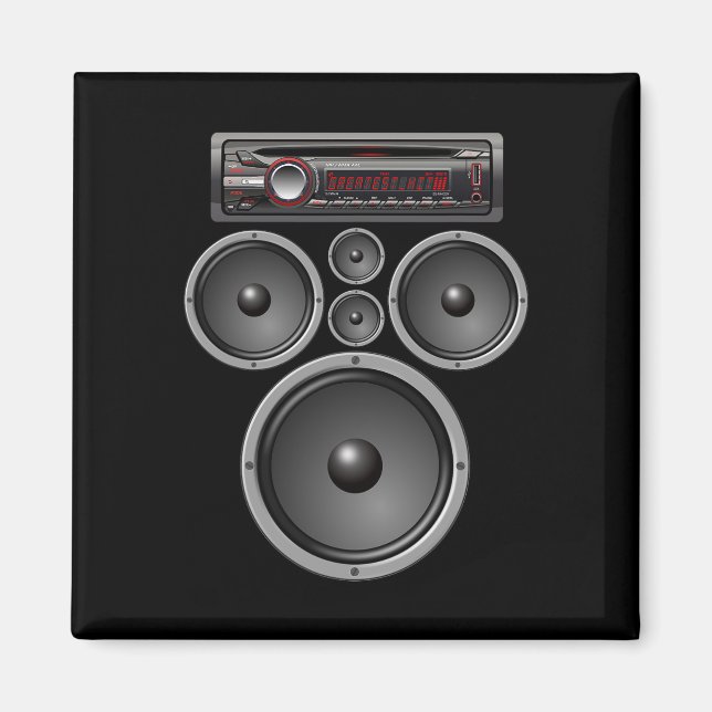 IMÃ CARRO STEREO AUTO-FALANTES SISTEMA AUDIO HALLOWEUS (Frente)