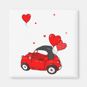 Imã Carro Vermelho Com Presentes De Dia Dos Namorados