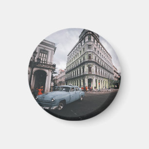 Imã Carro vintage Clássico Azul Cityscape