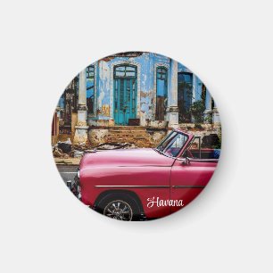 Imã Carro vintage Vermelho de Havana Cuba