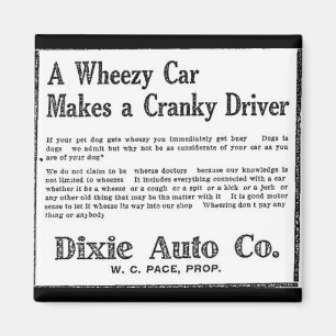 Imã Carro Wheezy da propaganda 1923 de Dixie do