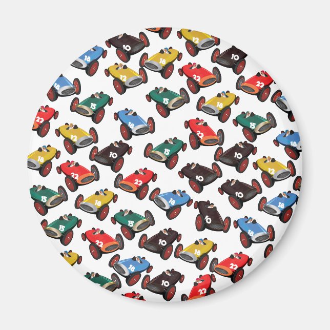 Imã Carros de Corrida Antigos (Frente)