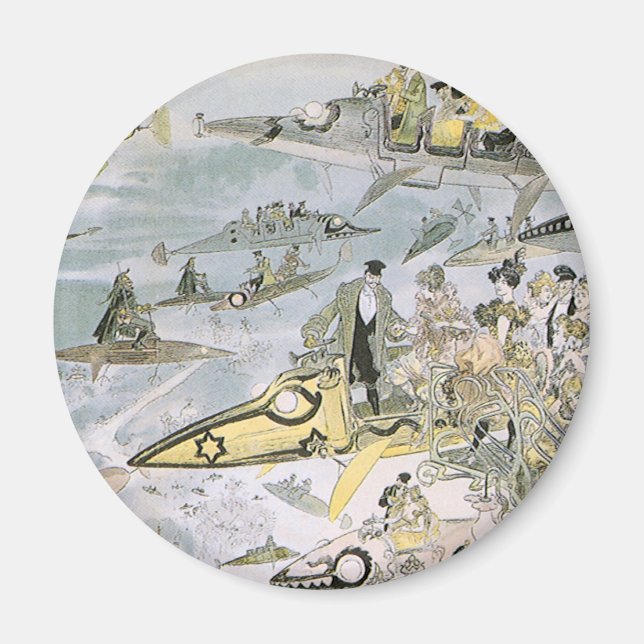 Imã Carros Futurísticos Ficção Científica Vintage, Tax (Frente)