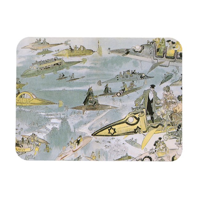 Ímã Carros Futurísticos Ficção Científica Vintage, Tax (Horizontal)