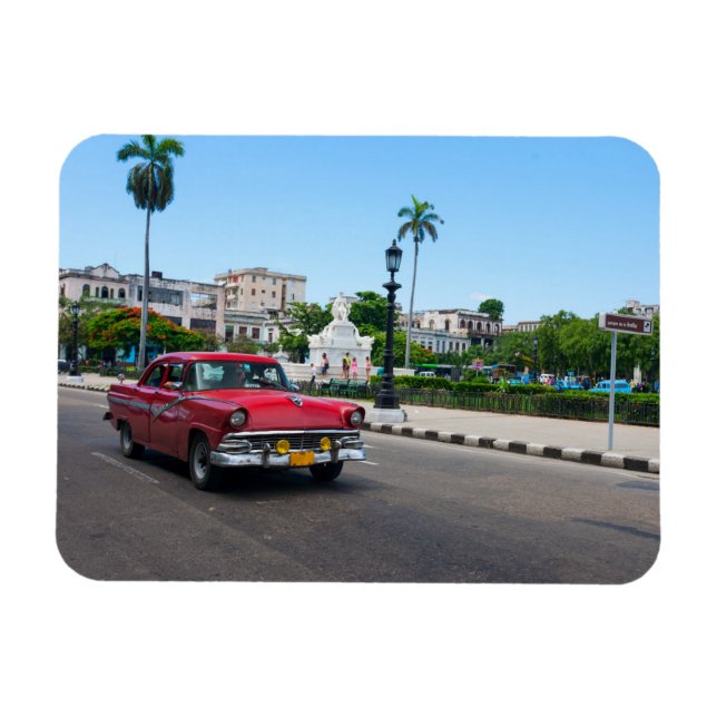 Ímã Carros retrorreflectores na rua Havana (Horizontal)
