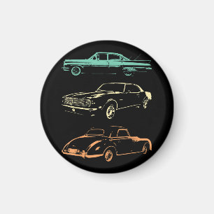 Imã Carros vintage - Retro Gráfico dos anos 80 e 90