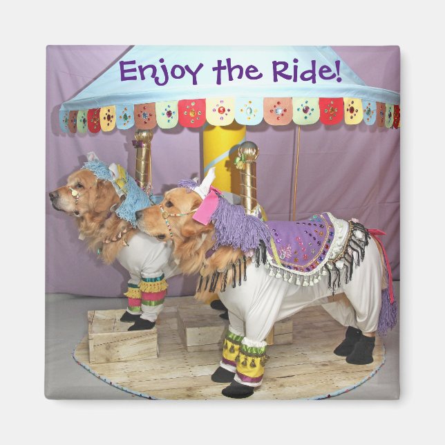 Imã Carrossel do ouro Retriever (Frente)