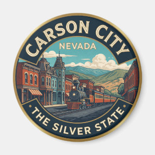 Imã Carson City Nevada Capital Viagem Retro Ocidental