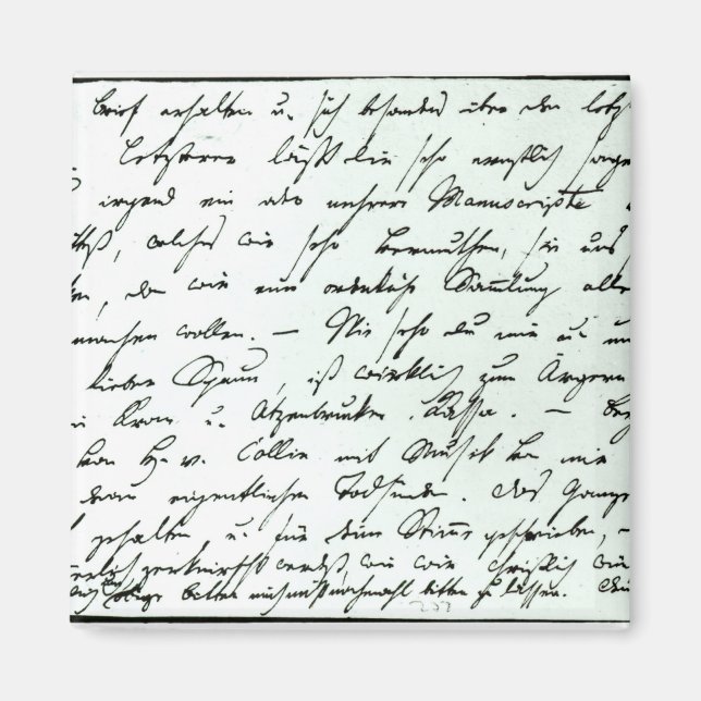 Imã Carta autografada de Franz Schubert (Frente)