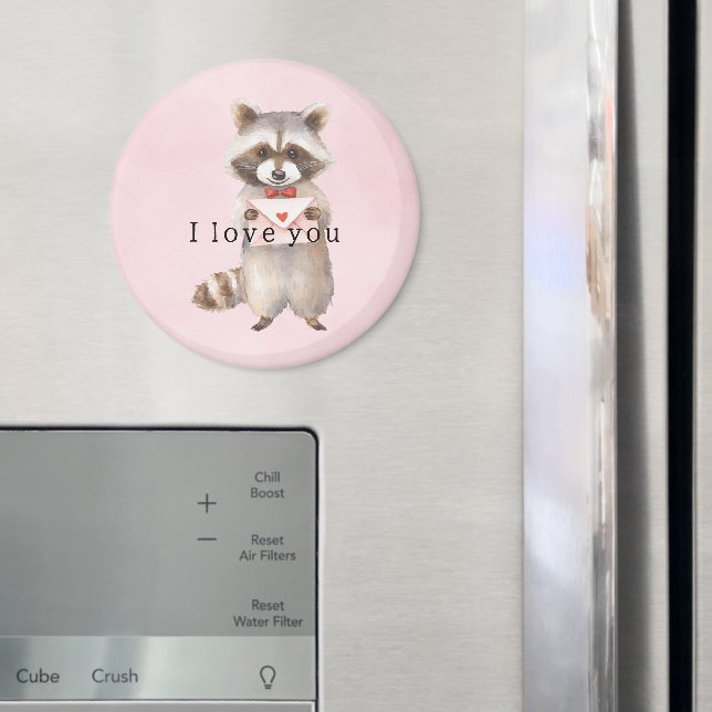 Imã Carta de Amor do Guaxinim Rosa (In Situ (Fridge))