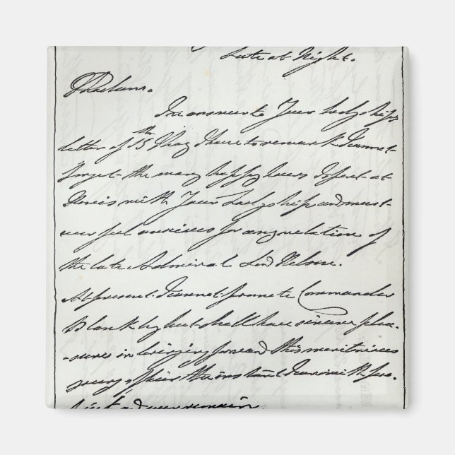Imã Carta de William IV a Lady Nelson (Frente)