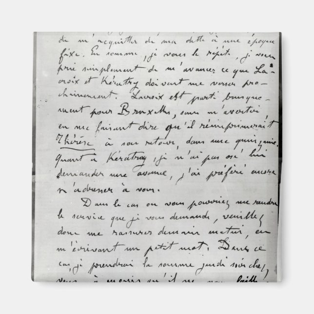 Imã Carta de Zola a Edouard Manet 1868 (Frente)