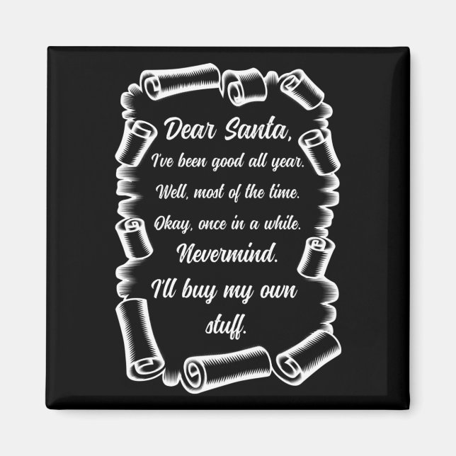 Imã Carta Engraçada aos Papais noeis presentes de Nata (Frente)