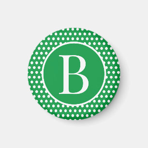 Imã Carta inicial das Bolinhas Verdes Modernas