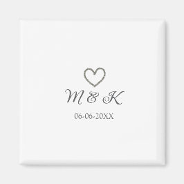 Imã Carta moderna do nome do casal de casamento do Sil