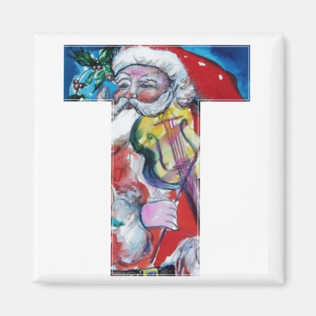 IMÃ CARTA T DE NATAL/PAPAIS NOEIS COM MONOGRAMA DE VIO (Frente)