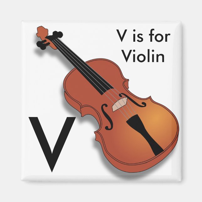 Imã "Carta V" para o anfabeta infantil violino (Frente)