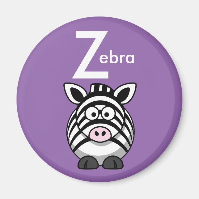 Imã "Carta Z" é para o ímã alfabético infantil Zebra (Frente)