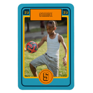 Ímã Cartão Azul Retroativo de Futebol inspirado person