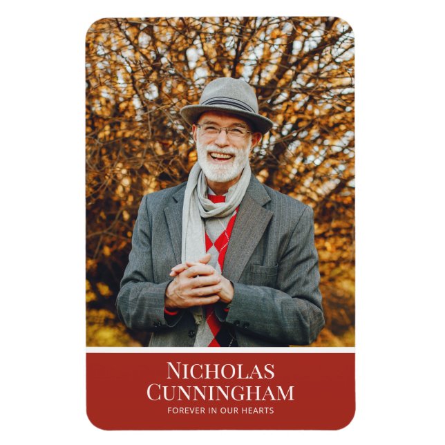 Ímã Cartão com fotos de Bloco de Cor Moderno do Memori (Vertical)