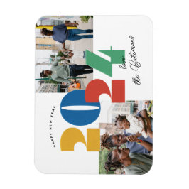 Ímã Cartão com fotos plano de ano novo gravado