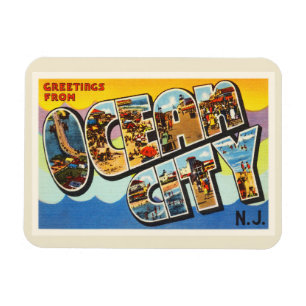 Ímã Cartão das viagens vintage de New-jersey NJ da