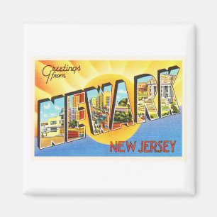 Imã Cartão das viagens vintage de Newark New-jersey N