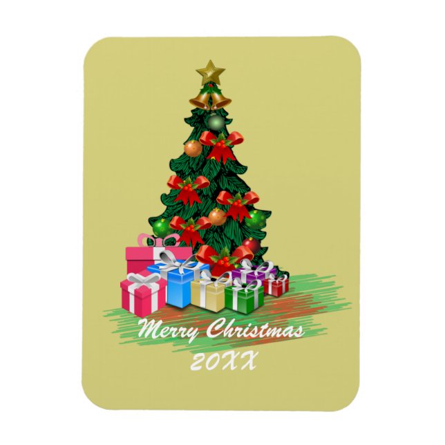 Ímã Cartão de Árvore de Natal (Vertical)