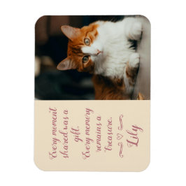 Ímã Cartão de Condolências pela Perda do Gato com Foto