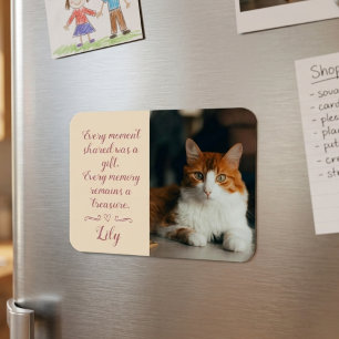 Ímã Cartão de Condolências pela Perda do Gato com Foto
